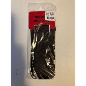 Designer Collection Comfort Top Knee Highs Off Black Fits 8.5-11 Nylon Hose